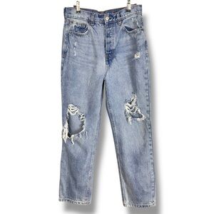 Vanilla Star Destroyed‎ Jeans Rips Grunge Button Fly Juniors Size 9 Straight Leg